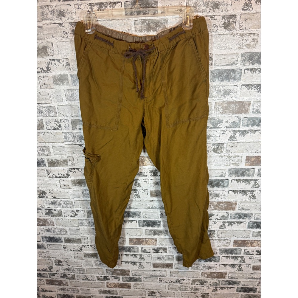 Hei Hei Cargo Pants Women‎ 6 Mustard Brown Utility Tapered Drawstring